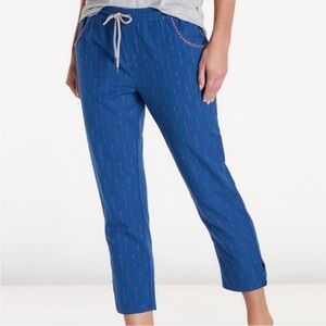 Toad & Co Fresco Pull On Casual Pants M Blue Print